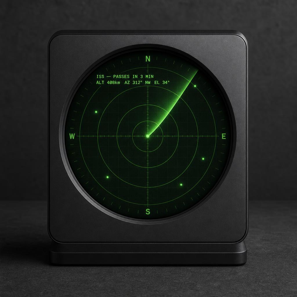 Side view of Overpass radar device with USB-C cable